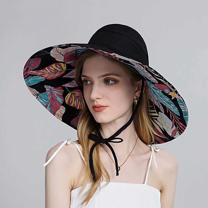 Women Wide Brim Sun Hats Metal Wired Edge Summer UV Protection Boho Hat for Beach Hiking Garden TravelXJ250304