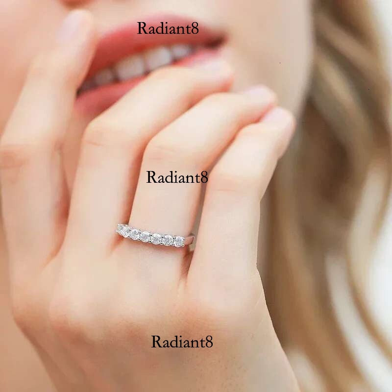 NeeTim Full Moissanite Ring for Women S Sterg Sier with White Gold Plated Dia Wedding Bridal Band Rings Fine Jewelry
