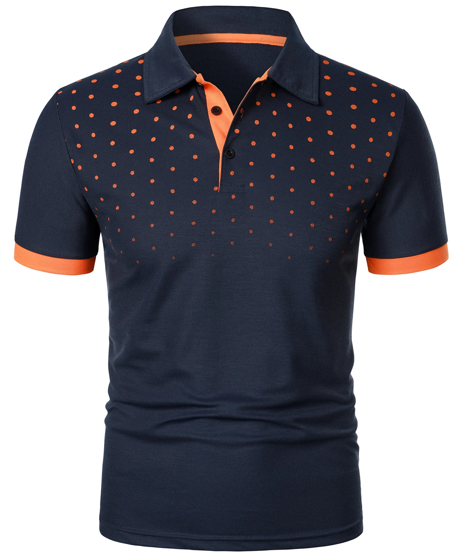 Mens 3D printed short sleeve and lapel short sleeve color matching fashion 250304