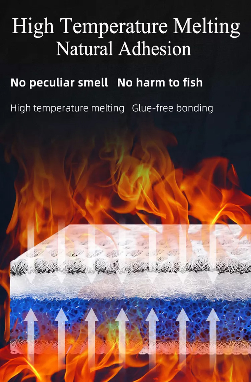 Aquarium 8D Sponge Fish Pond Tank Filter Cotton Pad 8 Layers Cleaning Purifier Water Purification Accessories without Glue