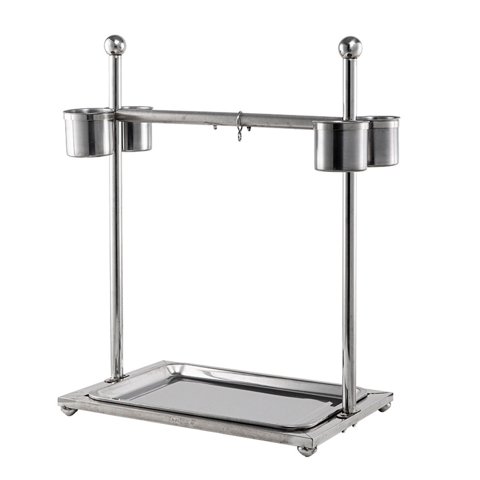 Bird Stand with Feeding Cups Bird Cage Perch Training Toy Parrot Playstand for Budgie Conures Lorikeet Lovebirds Macaw Canaries