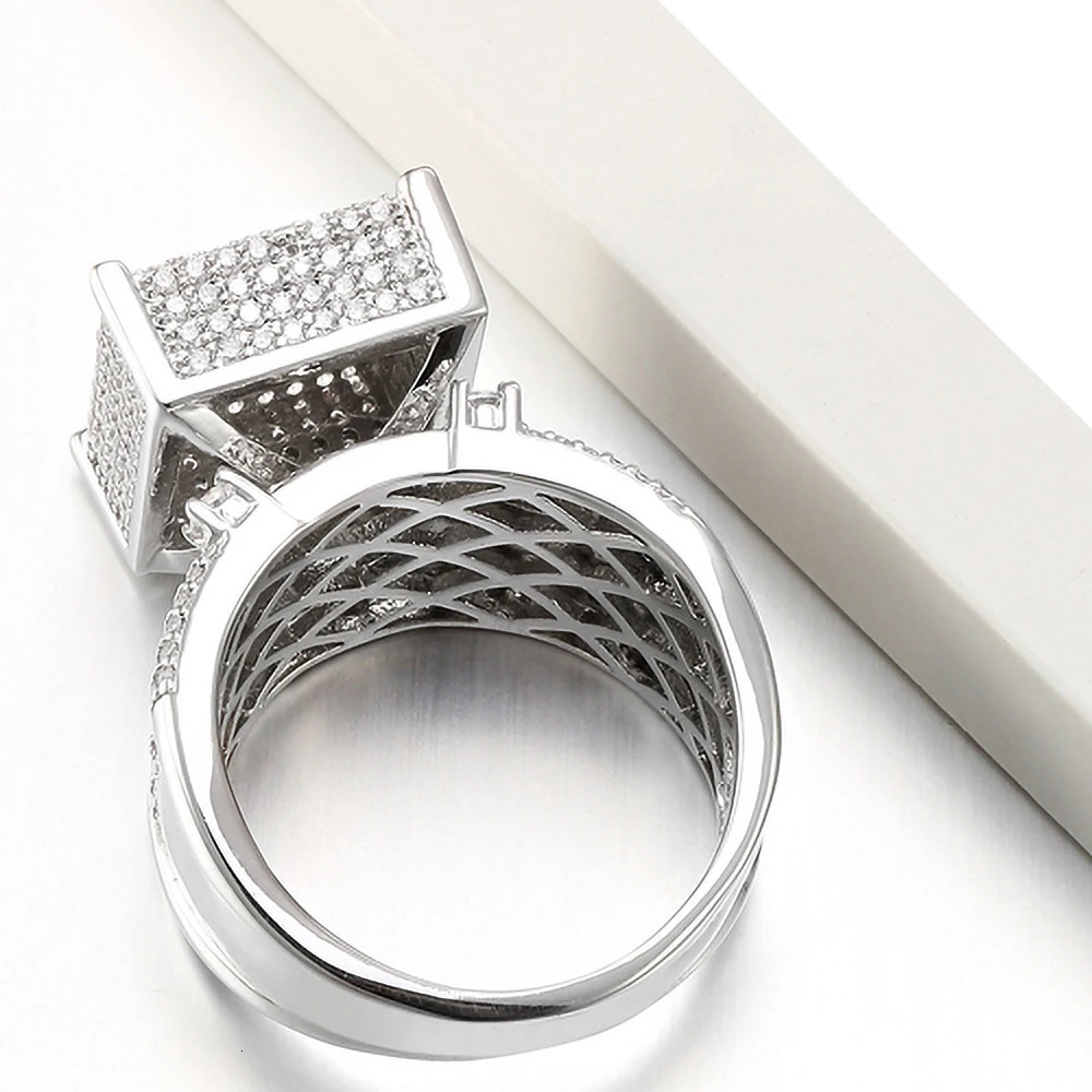 MenS Hip Hop Ring Cubic Zirconia Gold Rhodium Plated Rings For Man Wholesale Items Business Jewelry Drop 250227