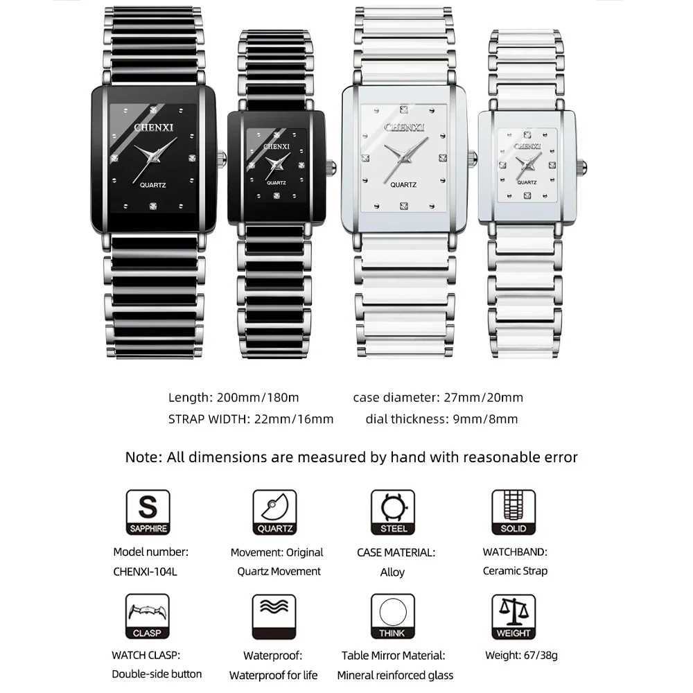 Couple Waterproof Top Brand Luxury for Women Men With Ceramics And Metal Str Watches For WomenXJ250304