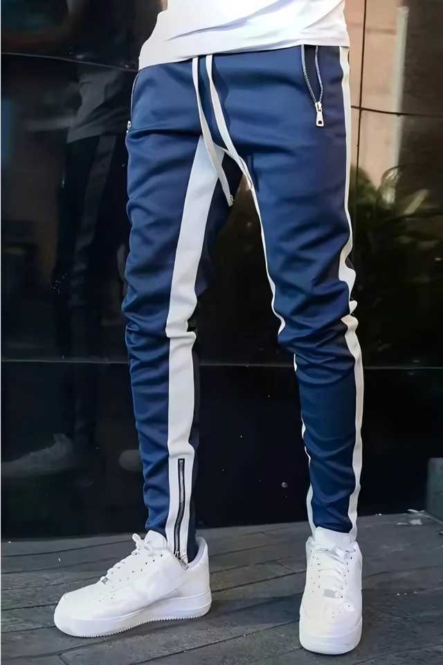 New Autumn Mens Sport Pants Casual Knitted Trousers With Zipper Pockets Solid Color Jogger pants Mens sweater pantsXJ250303