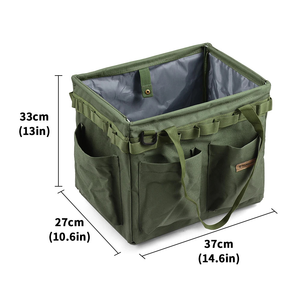 Ship from US Oxford cloth Camping Tool Bag Collapsible Gear Storage Box Carry Case 250304FBB