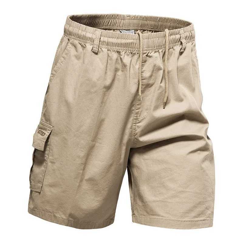 Summer Sports Shorts Mens Capris Work Clothes Multiple Pockets Loose Fit Oversized Casual Pants Pure Cotton Beach PantsT250304
