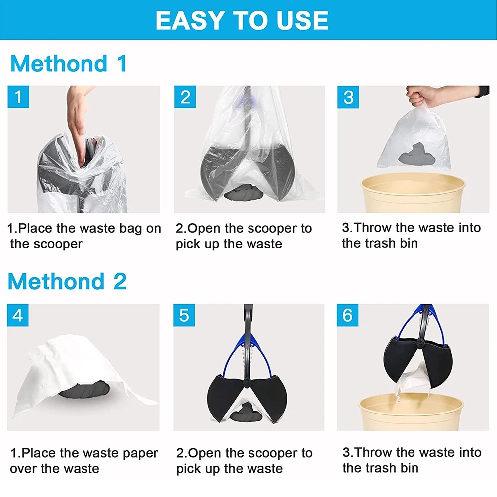 Pet Long Handle Pooper Scooper Large Dog Poop Trash Bags Puppy Cleaning Supplies Cat Waste Picker Pet supplies Dog accessories
