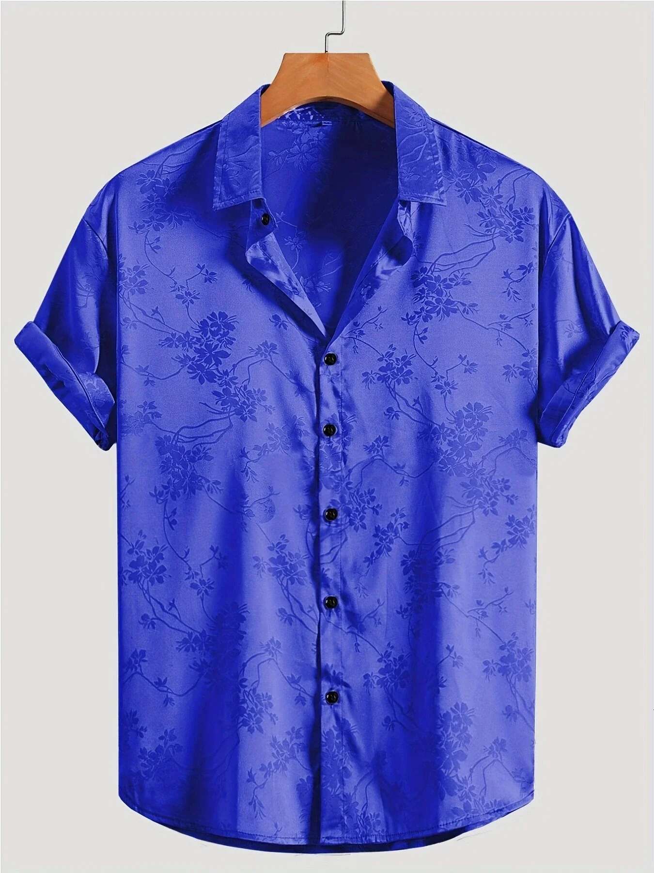 2025 New Men's Original Embroidered Short Sleeve Casual High Quality Designer Shirt Summer Beach Button Shirt Breathable Comfortable Cool Beach W