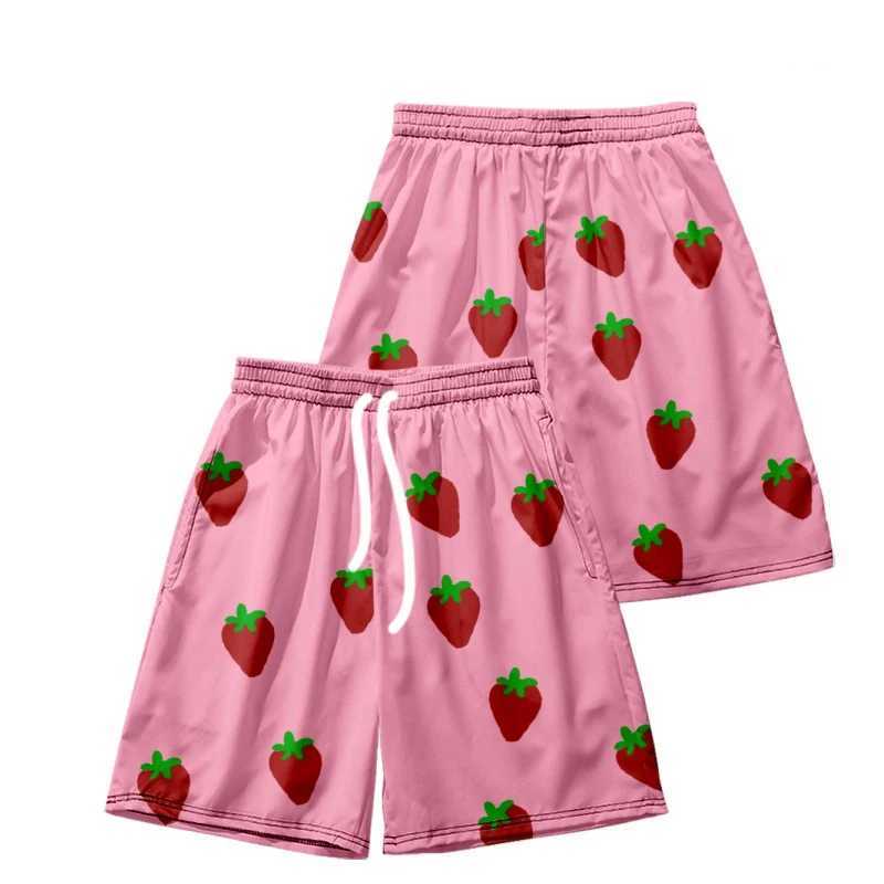 2024 New Anime Casual Shorts Men Women Manga Cartoon Sports Shorts Sakata Gintoki Strawberry 3D Printed Quick Dry Shorts SummerT250304