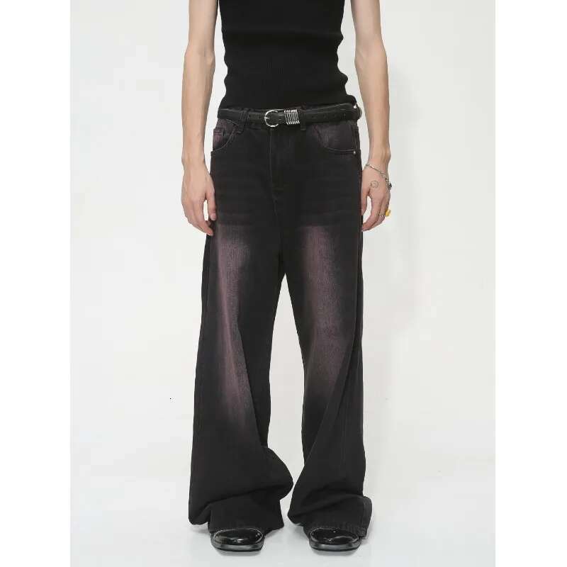 2025 Summer New Korean Edition Loose Wide Leg Drop Or Sweeping Vintage Jeans For Men And Women Y2k Pants