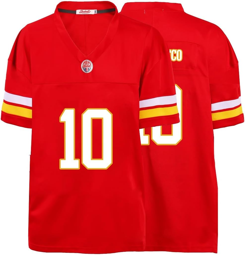 Custom Mens/Youth Football ed T-Shirt for Sports Fan Red/White No Brand/s