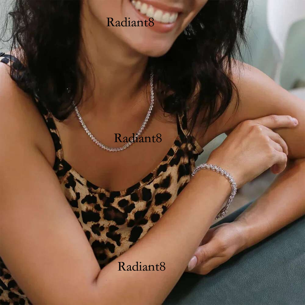FEOBUR 3mm Moissanite Tennis Necklace for Women Men S Sterg Sier Full Dia Neck Chains with GRA Trendy Jewelry Gift
