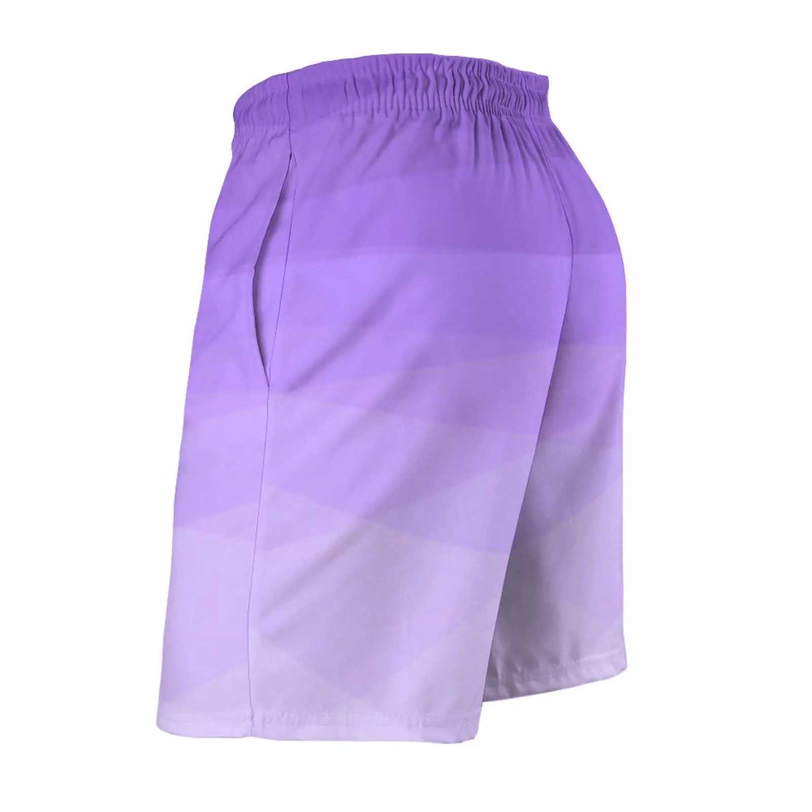 Ombre Polygonal Board Shorts Gradient Purple Vintage Beach Shorts Man Graphic Surfing Fast Dry Beach Trunks Gift IdeaT250304