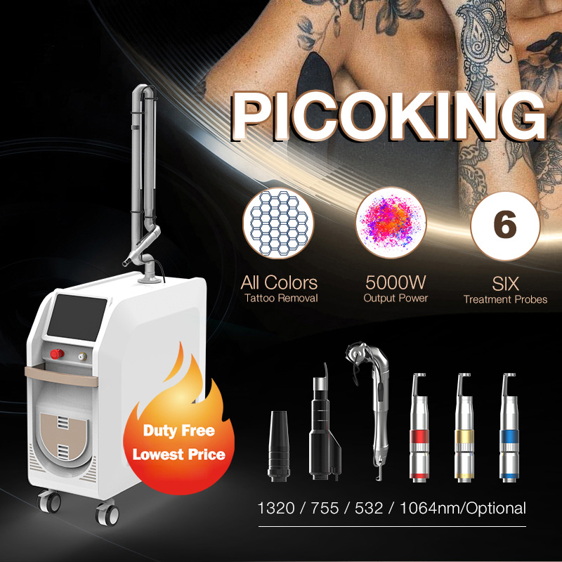 Picosecond 1064nm 755nm Honeycomb Head Q Switched Nd Yag Laser Pigments Removal Laser Tattoo Removal Picosecond Laser Machine Price