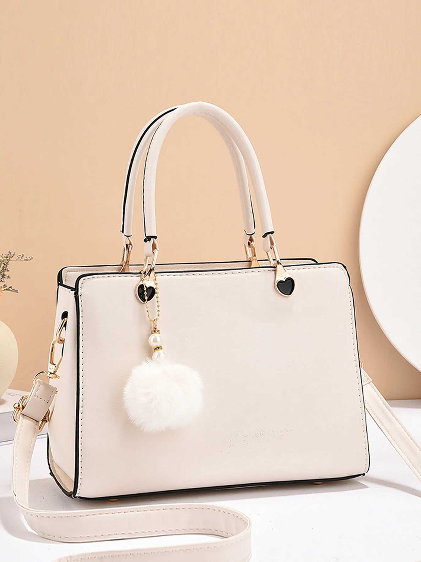 Pure color simple fashion atmospheric womens handbag the temperament of the high-grade all-in-one travel single shoulder cross Z250303