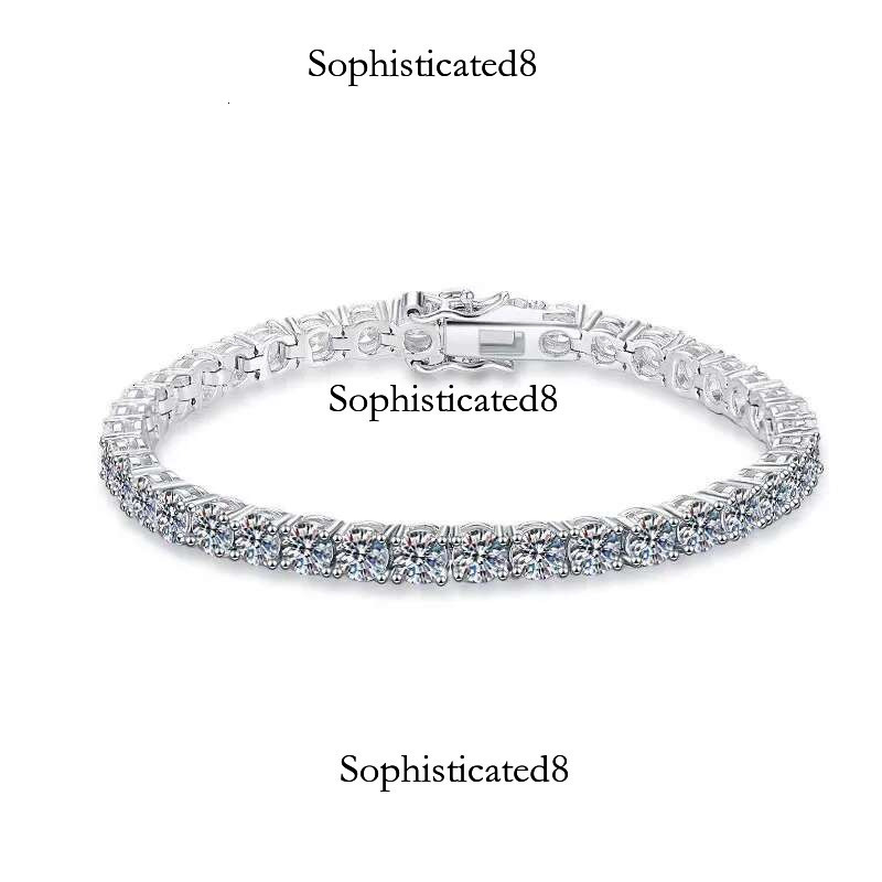 3mm/4mm/5mm/6.5mm Moissanite Tennis Bracelets Sterg Sier Full Dia with Gold Plated Gra Party Jewelry for Women Men