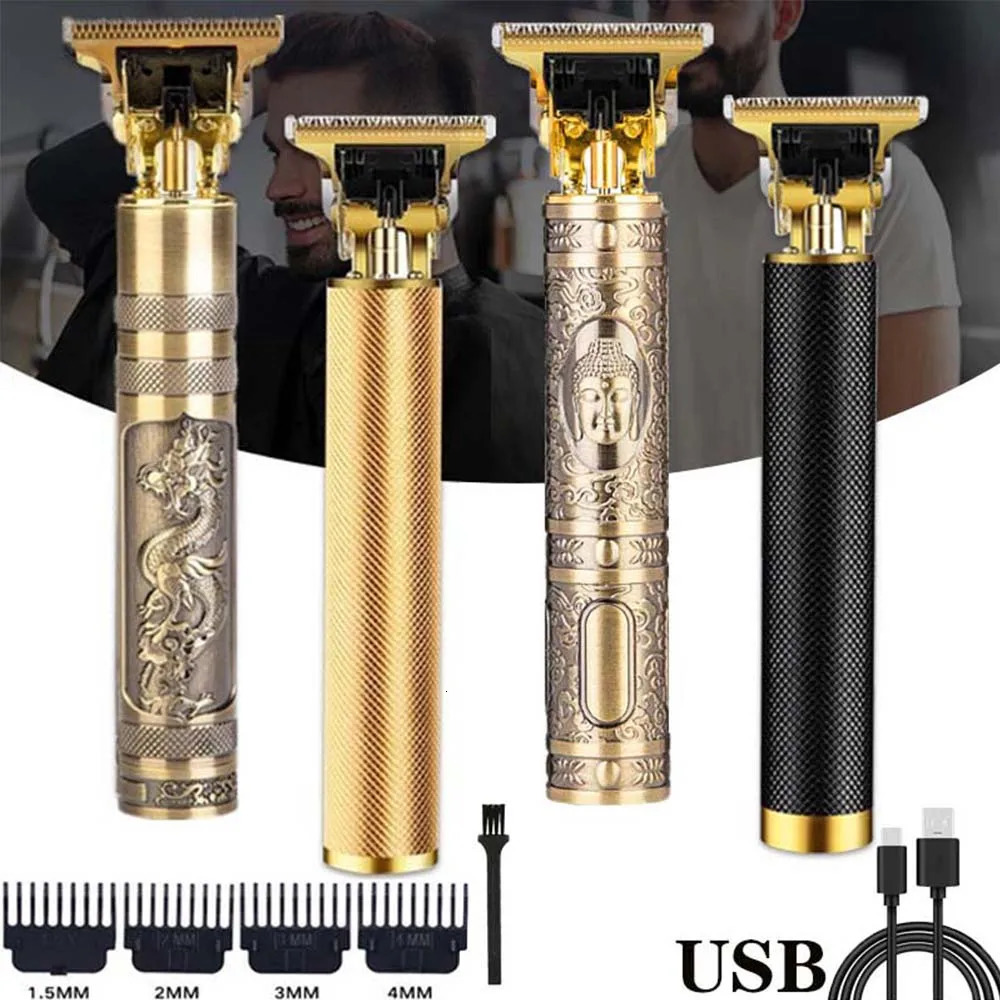 USB Rechargeable Clipper Barber Professional Electric hair trimmer Shaver Trimmer Beard 0mm Hair Cutting Machine for men 250303 C260312