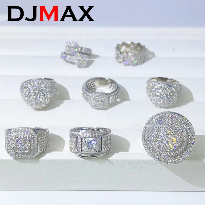 Hip Hop DJMAX Full Rings For Men Original 925 Sterling Silver Men and Womens Finger Rings Gifts 250227