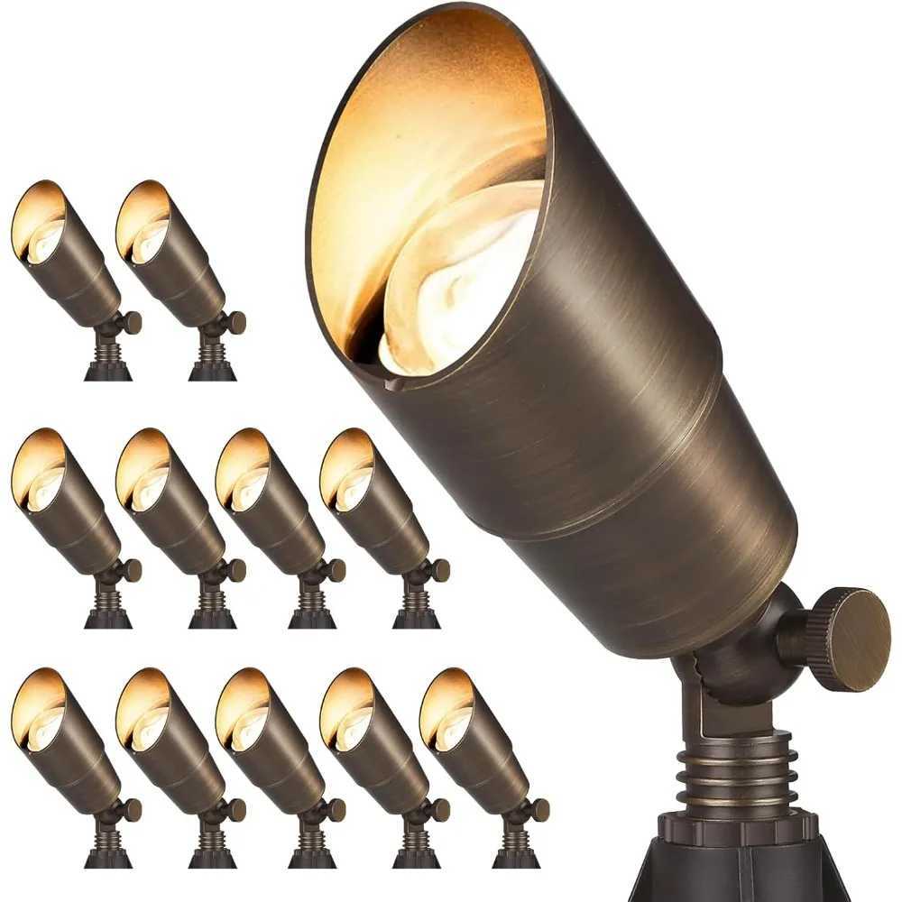 Solid Brass Outdoor Landscape Spotlights 12V LED Low Voltage Landscape Lights for Garden and Yard Bronze Heavy Duty Up Lamp Z250304