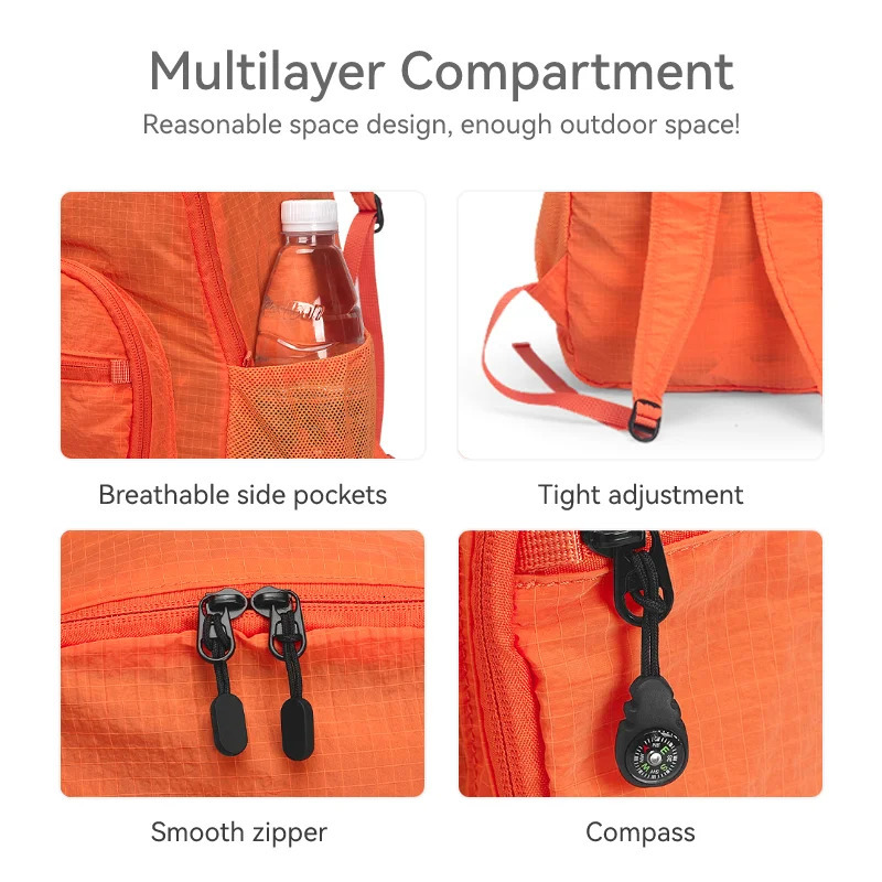 Ship from US 1PC One bag for both use foldable minimalist womens backpack easy travel companion 250304FBB