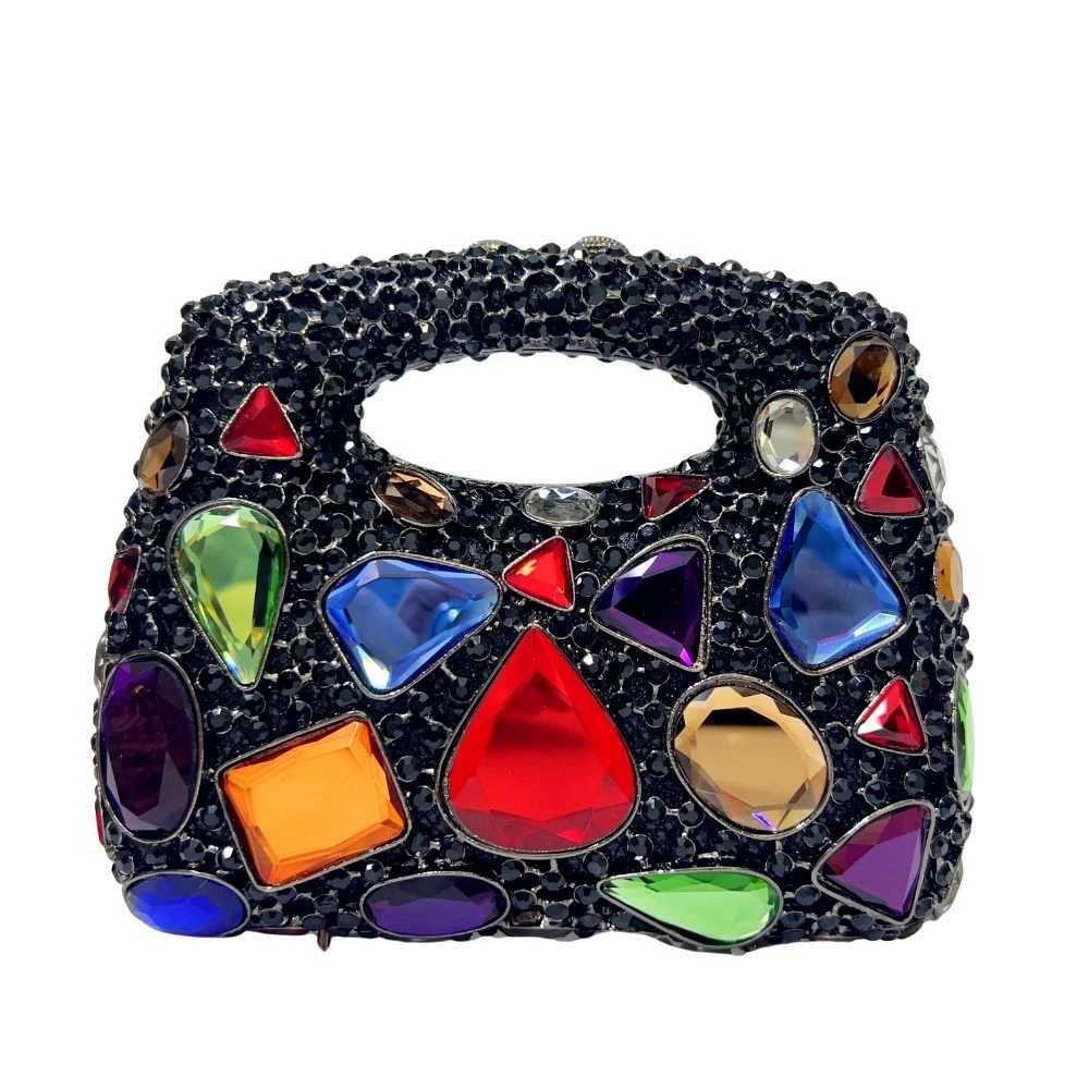 XIYUAN Crystal Clutch Wallet Womens Luxury Evening Bag Party Diamond Shoulder Bag Cocktail Water Diamond Handbag Ruby Wallet Z250303