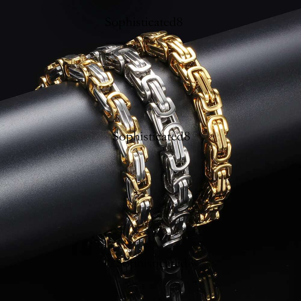 HNSP 8MM Stainless Steel Homme Hand Chain For Men Bracelet Motorcycle Bikes Rock Male Jewelry