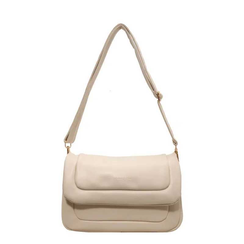 Brand Designer PU Leather Padding Quilted Womens Shoulder Bag Retro Crossbody Bag Flap Handbag Y250303