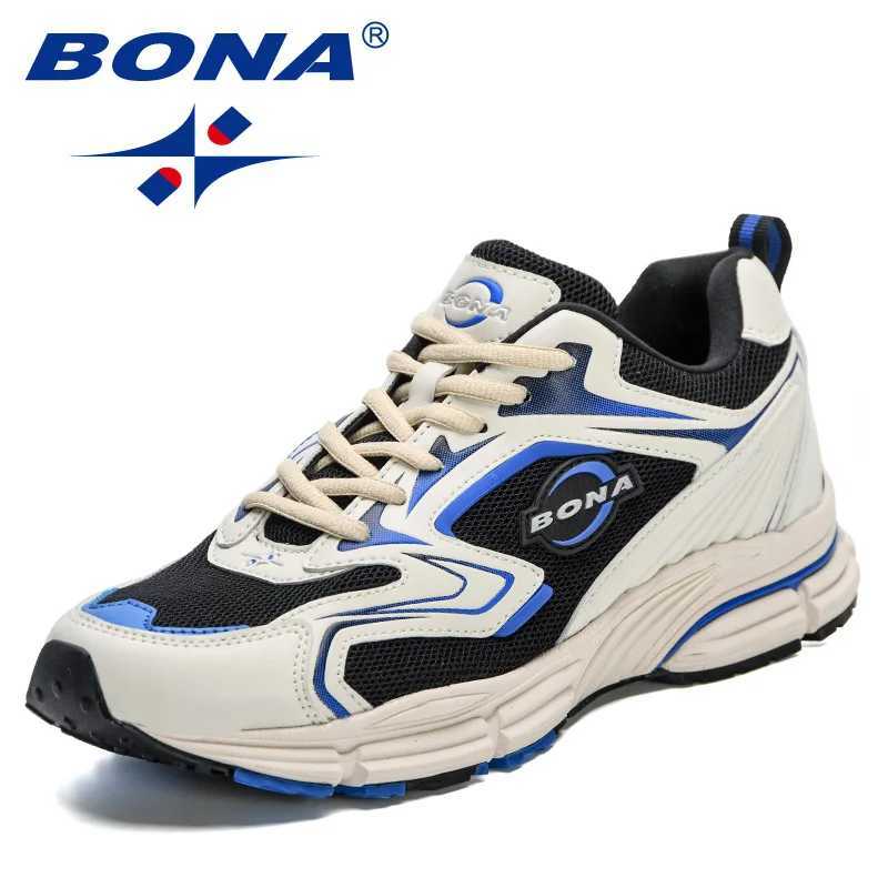 BONA 2023 New Men Casual Sneakers High Quality Light Breathable Sport Designers Athletic Shoe Man Footwear Popular Running Shoes Z250225