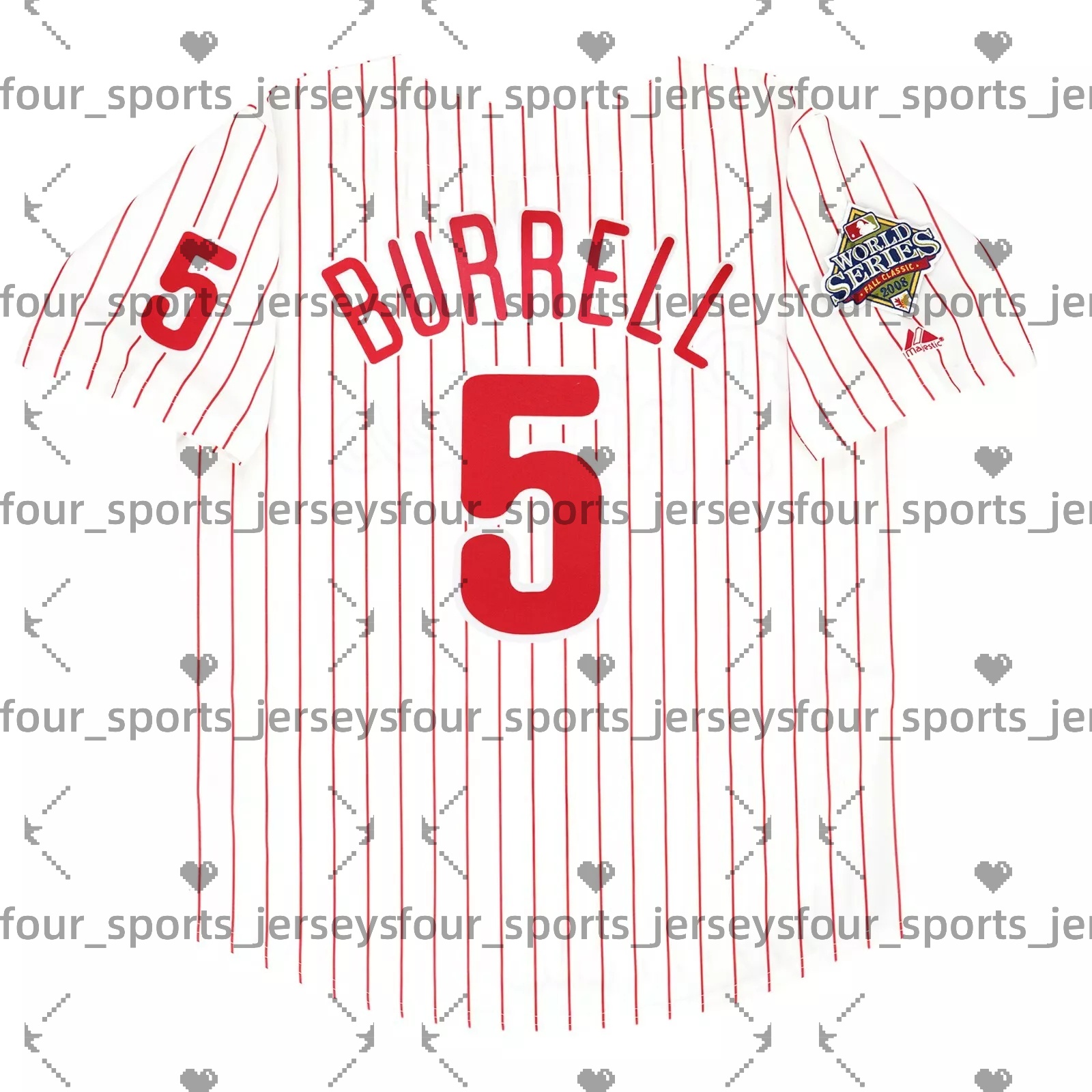 Retro Baseball Jersey Pat Burrell Ryan Howard Shane Victorino Jimmy Rollins Chase Utley Cole Hamels Carlos Ruiz Brad Lidge Chan Ho Park