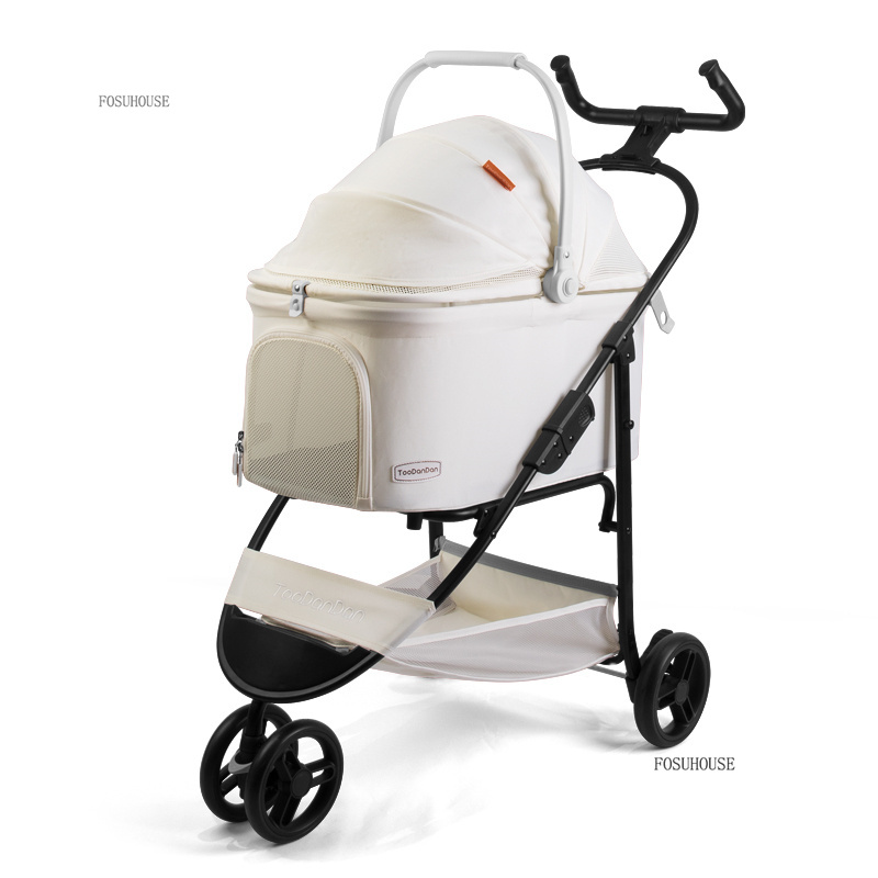 2 in 1 Pet Stroller Dog Multi-function Detachable Bag Cats Dogs Going Out Portable Foldable Strollers Car Basket Pet Products
