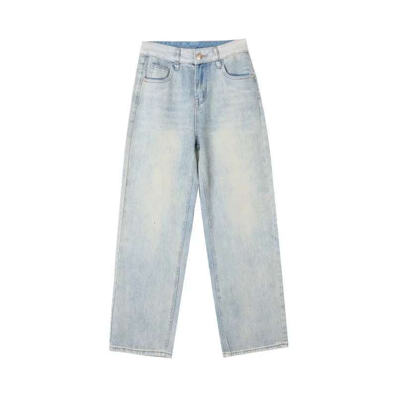 Casual High-Waisted Jeans Women's Straight-Leg Draped Pants American Style Vintage Wide-Leg Trousers Spring Autumn Season
