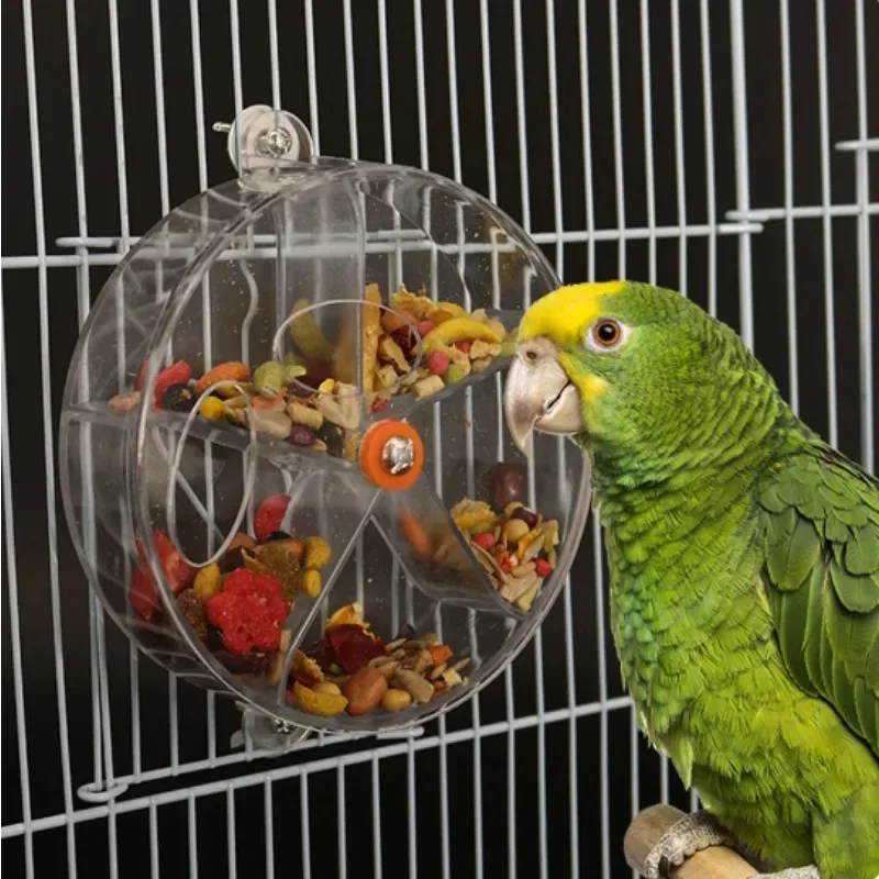 Parrot Gnawing Toy Bird Toy Wheel Cake Foraging Food Interactive Feeding Toy Foraging Ball Grid Food Box Parrot Toys