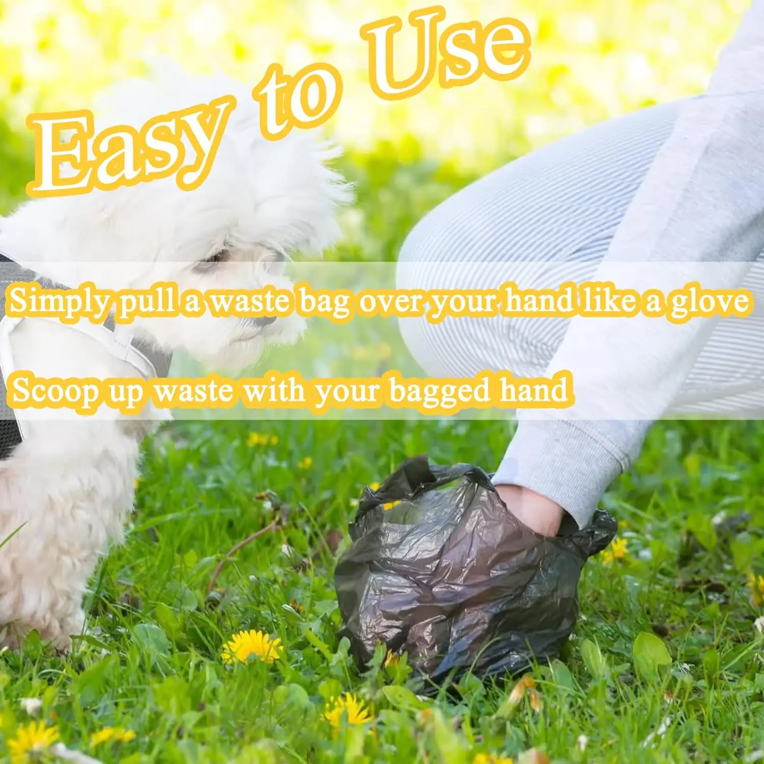 Dog Cat Poop Bags100Pcs Black Pet Small Waste Bags with Handle Small Plastic Garbage Bags for Pet Poop Desktop Litter Car