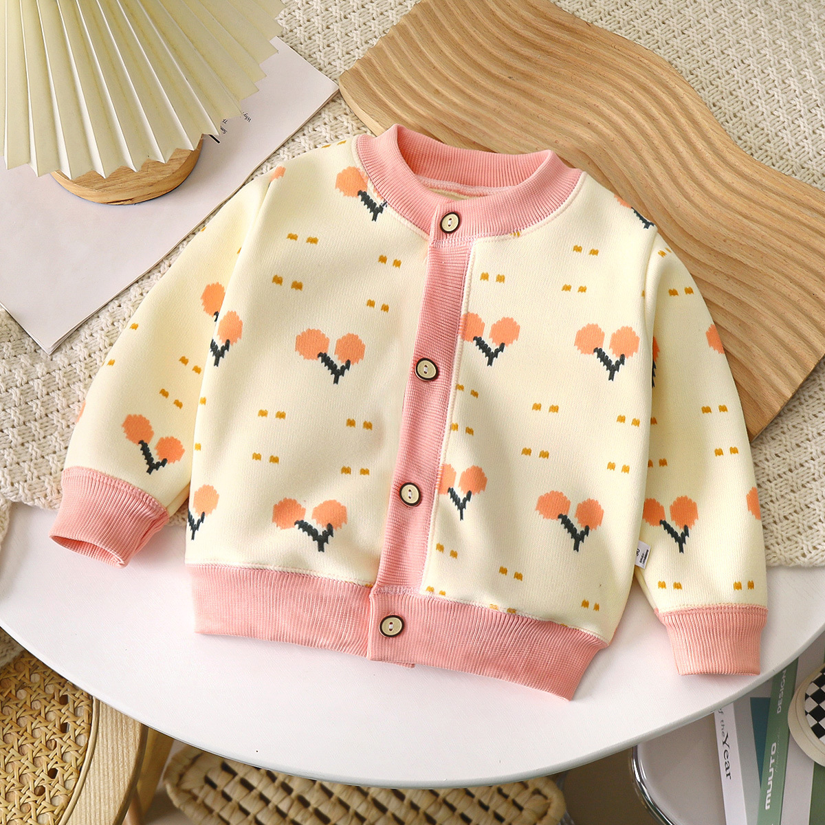 Ddmyshoesvip Autumn Winter New Children S Versatile Knitted Coat For Boys And Girls Baby Warm Cardigan Thickened Outer Sweater