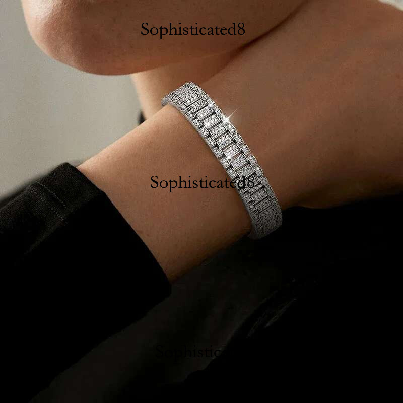 Fashion Cuban Bracelet for Man D VVS1 Moissanite Full Dia with Certificate S Sterg Sier Waterproof Jewelry Bracelets