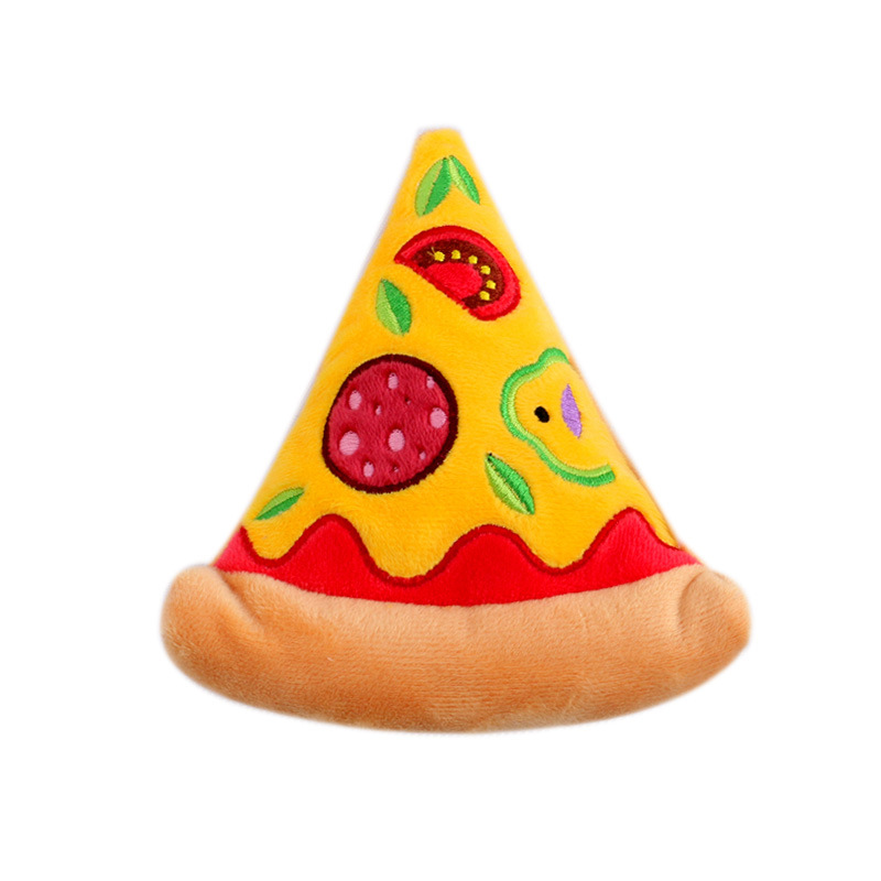 Plush Squeaky Dog Toys Hamburgers, French Fries, Pizza, Food Shaped Puppy Toys with Squeakers, Food Themed Toys for Small Medium Large Dog Breeds E13