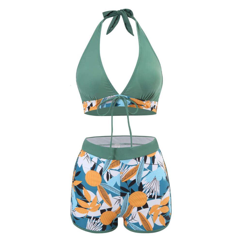 European and American bikini women with chest cushion conservative backless sexy swimsuit 2025 temperament versatile new trendy clothing ins