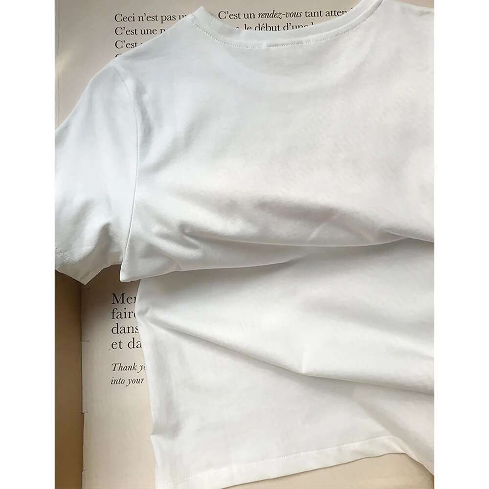 Fish Sea Letter Graphic Print Women T-Shirt Summer Short Sleeve Loose Lady Pullover Classic Casual Vintage Femme Top