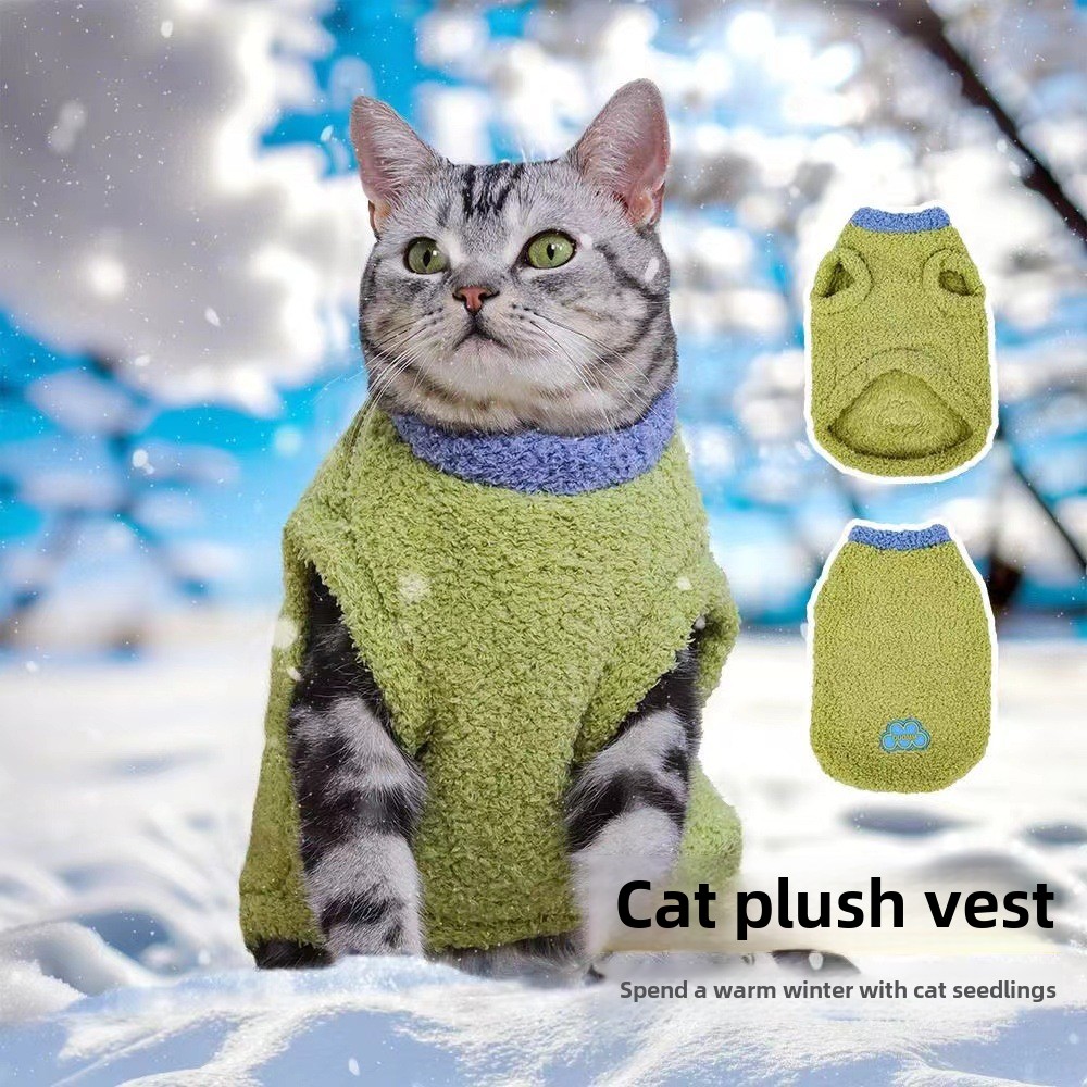Designer Dog Clothes Brand Flannel Dog Sweater - Warm Winter Puppy Sweatshirts with Soft Coat for Small Dogs & Cats Pet Apparel