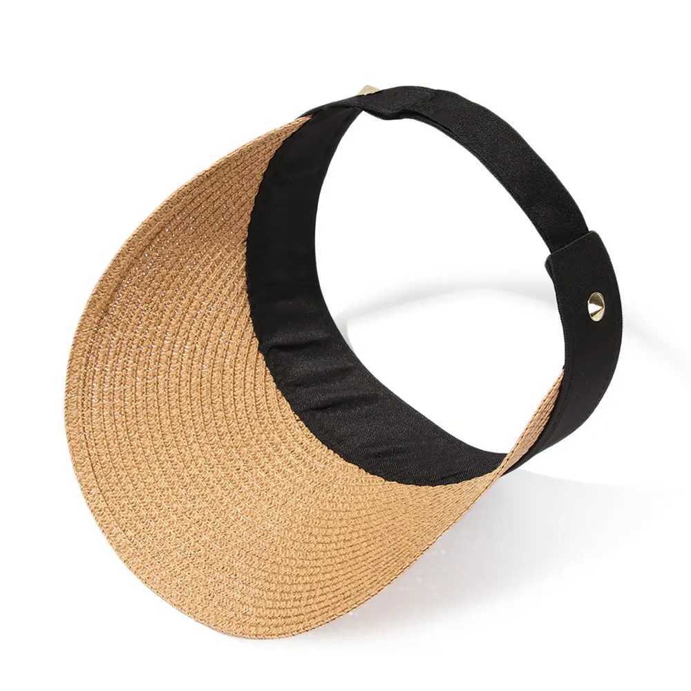 Summer Empty Top Sunc Portable Foldable Magic Te Roll-up Beach Hat Wide Brim Women Sun Hat Fashion Casual Str C VisorsXJ250304