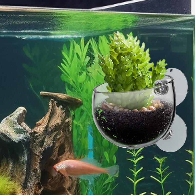 Aquatic Plant Pots Aquatic Planter With Suction Cups Red Shrimp Live Plants Fish Tank Holder Aquatic Tank Live Plant Pot