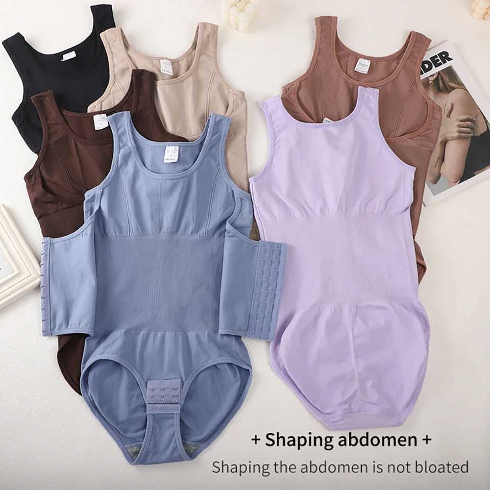 Bodysuit Shapewear Double Breasted Tummy Control Body Shaper Postpartum Slimming Woman Waist Trainer Flat Belly Comfort CorsetXJ250304