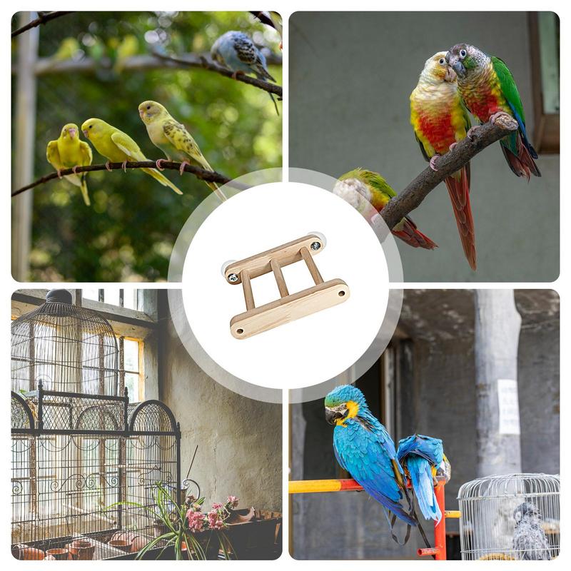 Bird Cage Ladder Wooden Climbing Ladder For Parrots Multipurpose Beak Grinding Toys Bird Climbing Toys For Standing Climbing