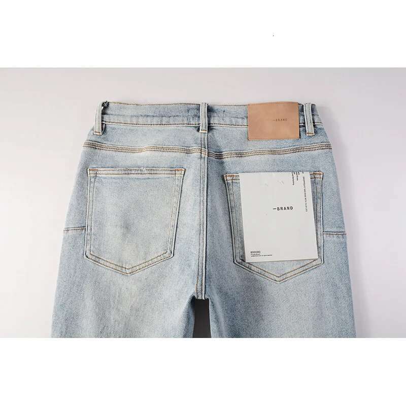 High Street American Fashion Style Light Blue Distressed Skinny And Slim Fit Destroyed Holes Ripped Jeans