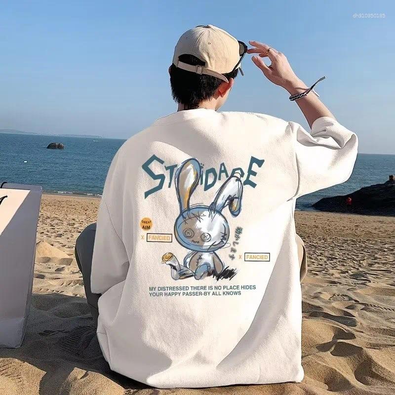 Men's T Shirts 8XL Men Oversize Korean Fashion Loose American Love Puppet Print Short Sleeve Round Neck Versatile Trend Couple Outfit