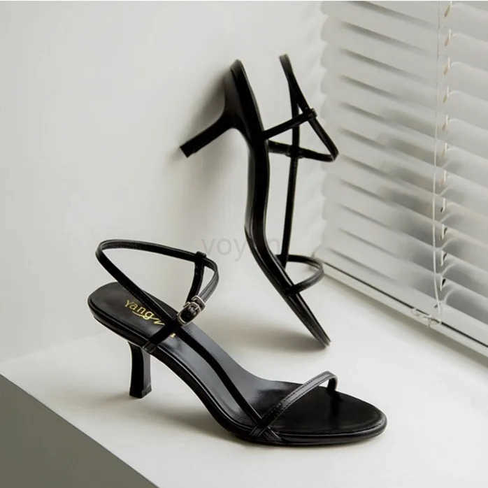 Sandalias Sexy High Heel Shoe Wen 2023 Anti Seas Trend Slim Heel Sandals with e Butt High Heel Sandals Luxury Wen Shoe Z250304