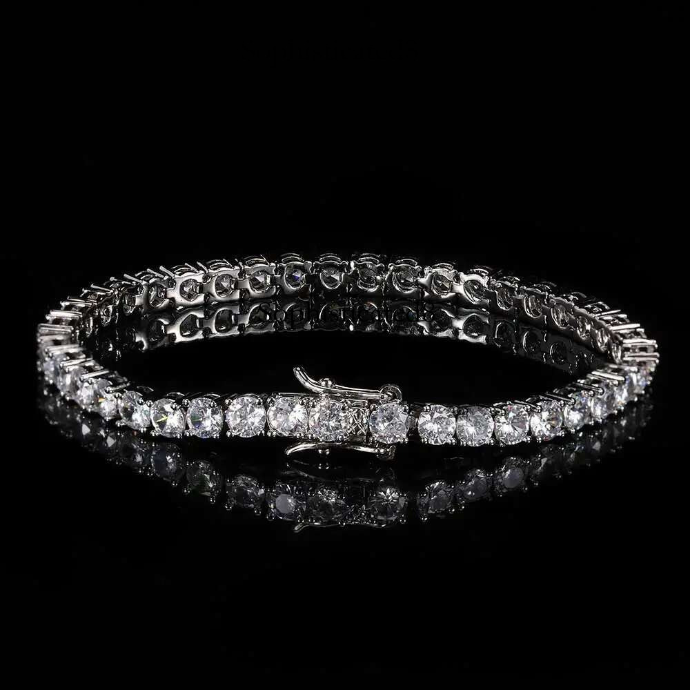 Drop Shipping Hip Hop Bg CZ Cubic Zirconia Iced Out For Women 3/4/5/6mm Width 1Row Tennis Bracelet