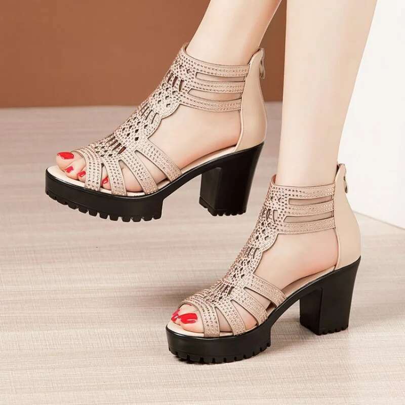 Women's Fish New Mouth Shoes Wedges Hollow Out Anti slip Ladies Casual Low Heel Sandals Fashion open toe Mujer Footwear
