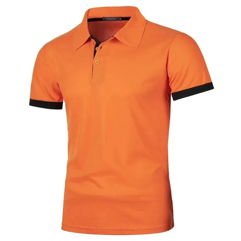 Summer Mens Short Sleeve Polo Shirts Lightweight Lapel Streetwear Breathable Tshirts for Men Basic Business Solid Color Top 250304