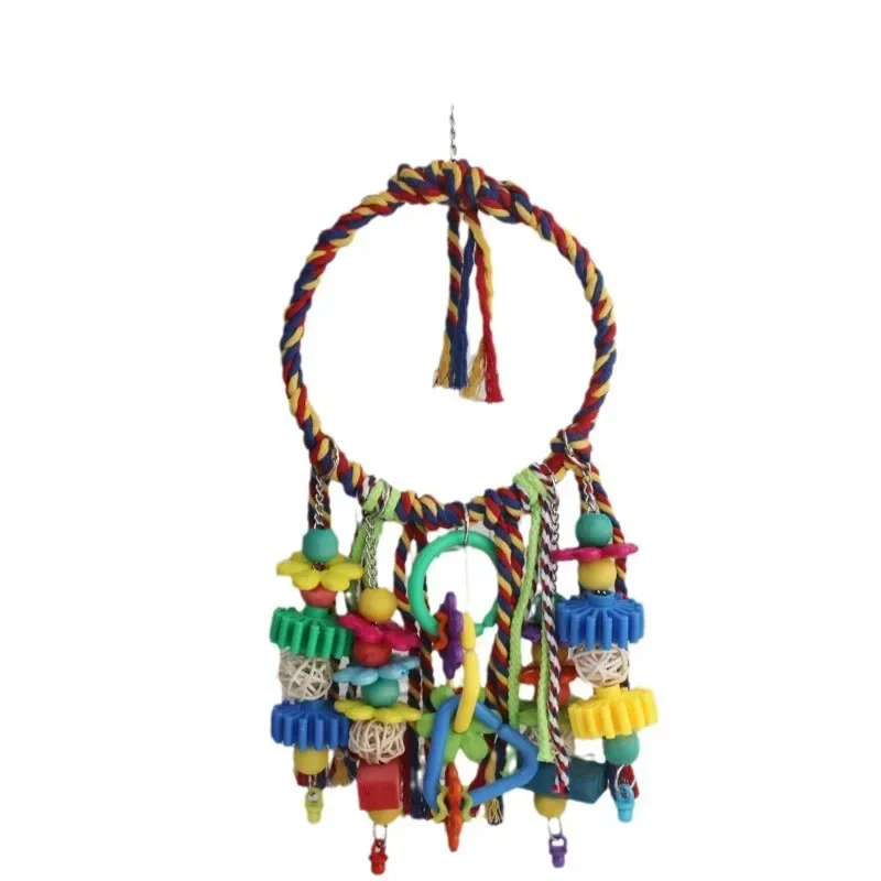 Bird Toys, Bird Supplies, Hanging Rings, Swings, Wooden Plastic Cotton Ropes, Parrot Bite Toys Parrot Toys Bird Accessories